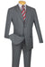 Apollo King Light Grey Poplin Suit - Modern Fit Two Button