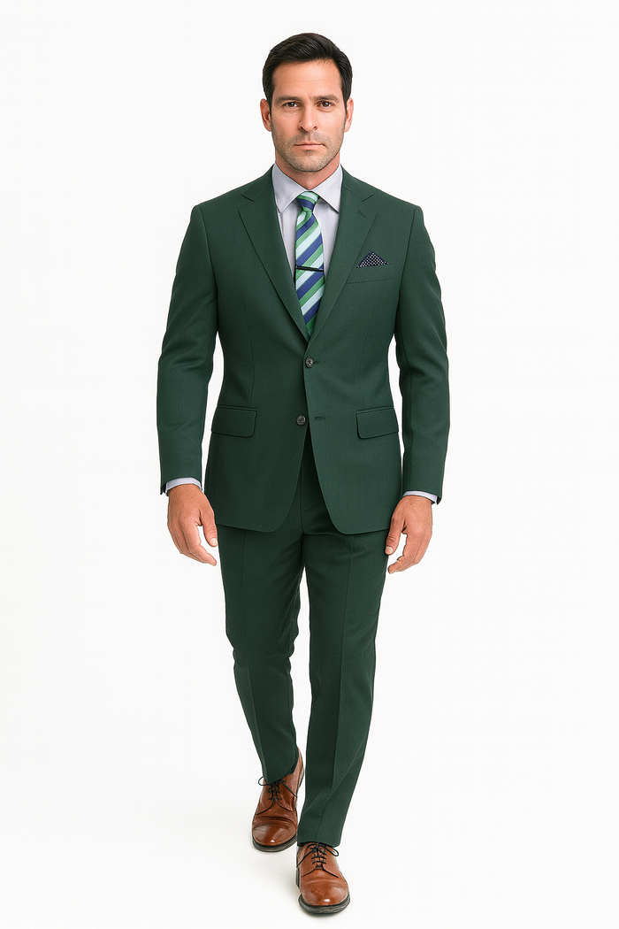 Hunter Green Regular Fit Two Piece Suit