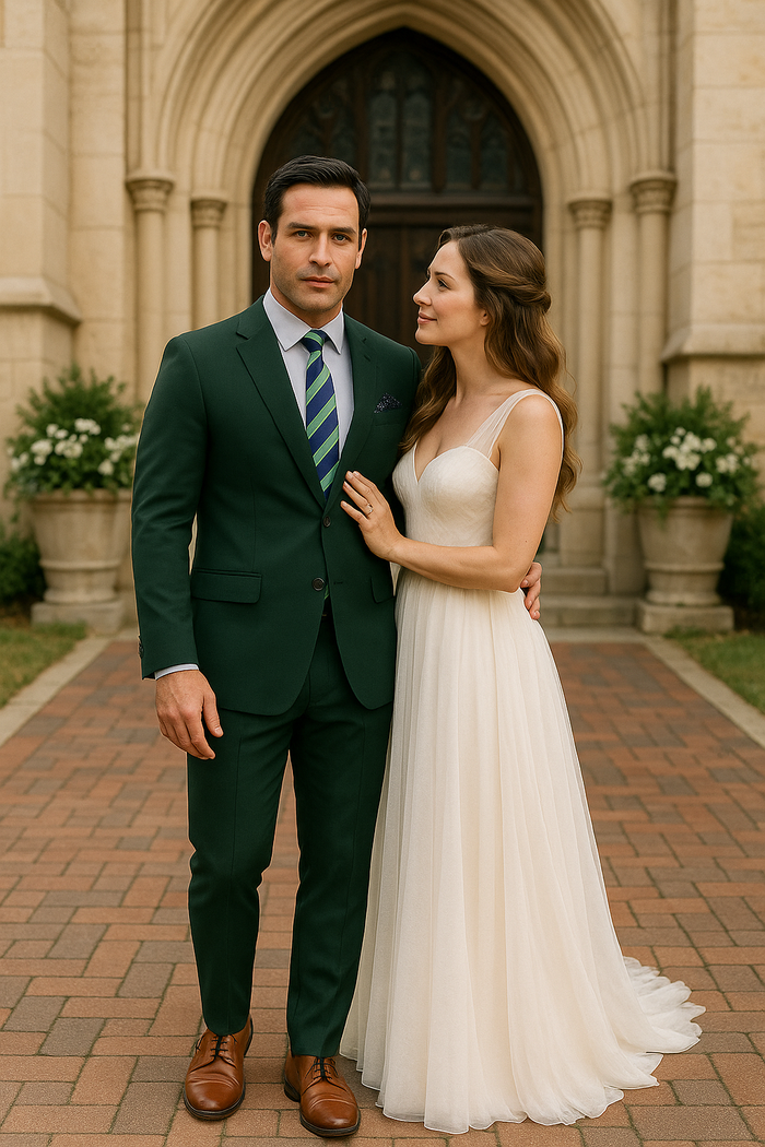 Hunter Green Regular Fit Two Piece Suit