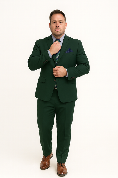 Hunter Green Regular Fit Two Piece Suit