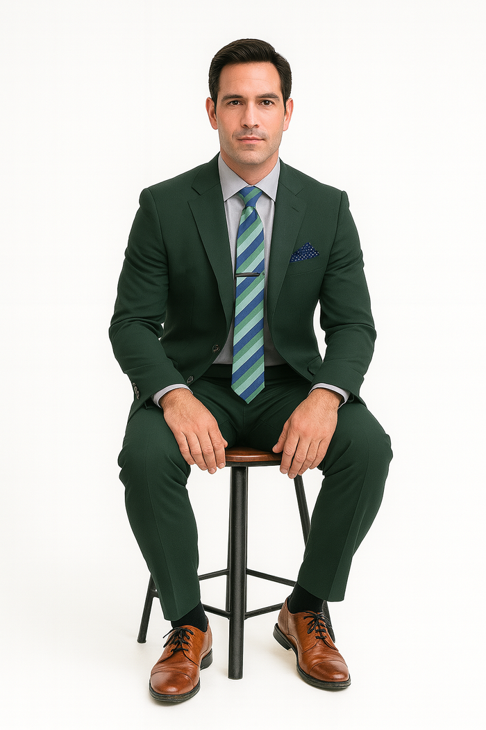 Hunter Green Regular Fit Two Piece Suit