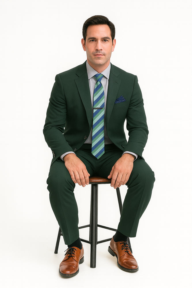 Hunter Green Regular Fit Two Piece Suit