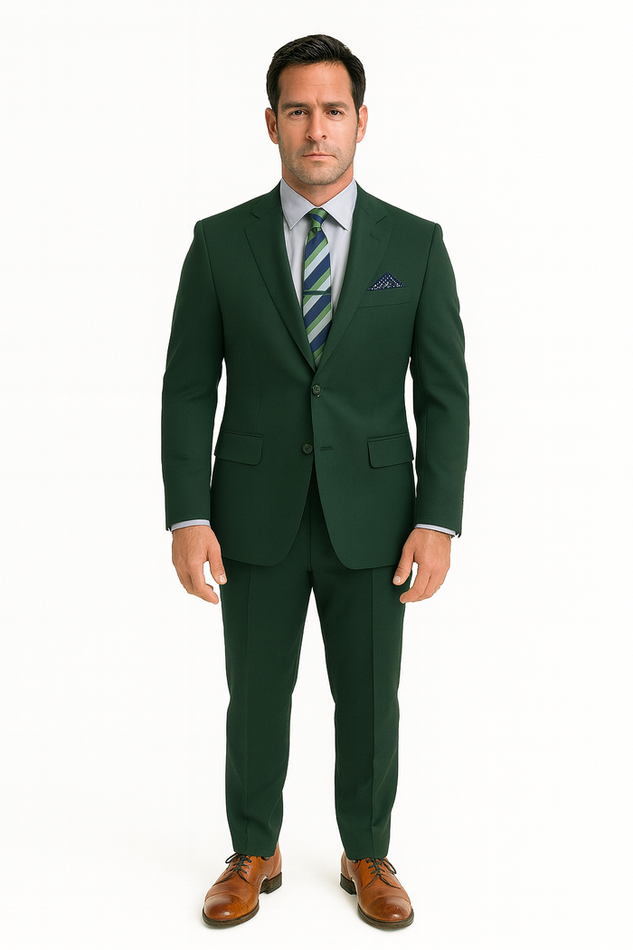 Hunter Green Regular Fit Two Piece Suit