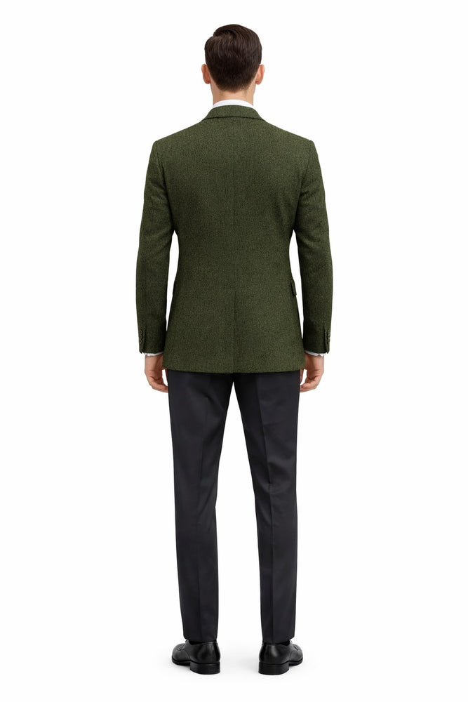 Mens Dark Green Winter Blazer - Hunter Sport Coat jacket Modern Fit 2 Buttons Style Notch