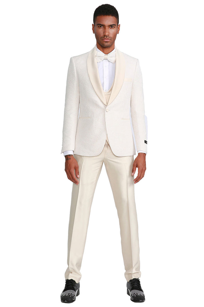 Men's 4 Piece Ivory Suit from Tazzio Suits M297SK