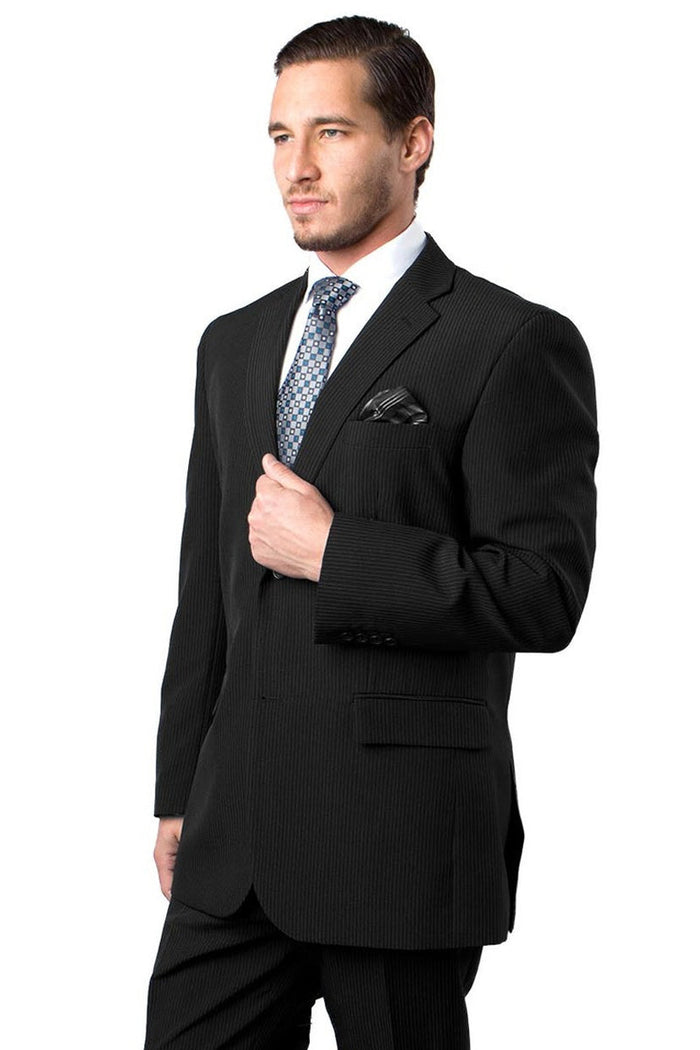 Men's Classic Pinstripe Business Suit by Tazzio Suits