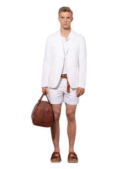 Men's summer business suits with shorts pants set (sport coat Looking) Ivory main image 1