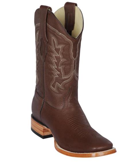 Los Altos Boots Men's Grisly Wide Square Toe Boots Brown