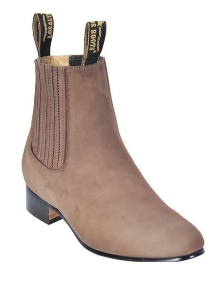 Light Tobacco Los Altos Boots Men's Charro Botin Short Ankle Suede Boots