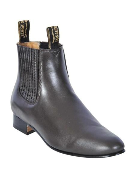 Black Los Altos Boots Men's Charro Botin Short Ankle Nubuck Leather Boots main image 0