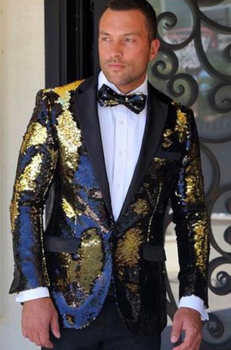 Mardi Gras Sport Coat - Mardi Gras Jacket Black and Gold