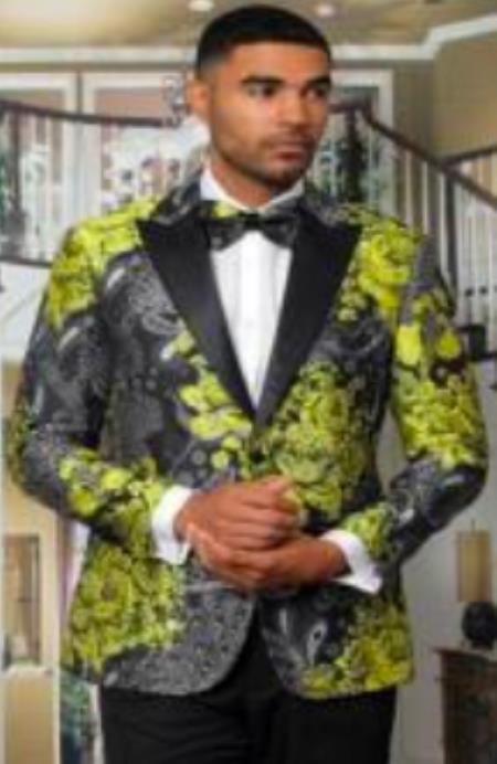 Mens Yellow Tuxedo Suit Plus Pants