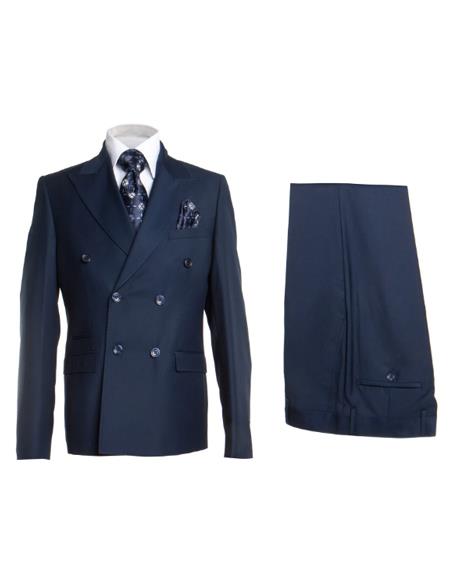 Rossiman Men’s Blue Slim Fit Suit | Modern Tailored Formalwear – Italian 3-Piece Elegant Suit for Men