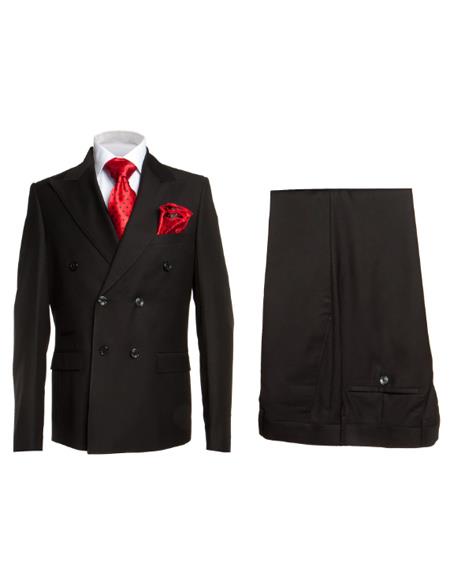 Rossiman Men’s Formal Black Slim Fit Suit | 3-Piece with Stylish Vest & Trousers – Italian Tailored Elegance