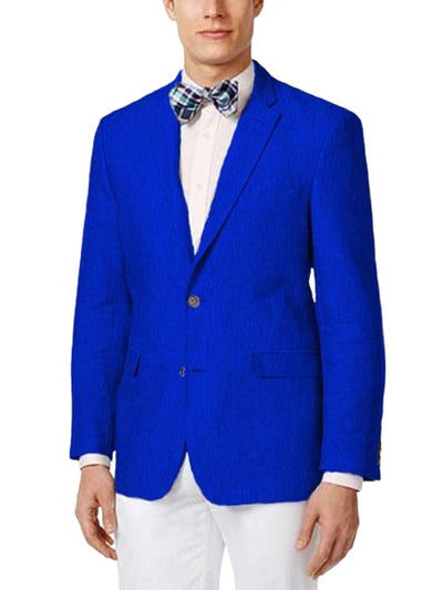 Blue Linen Blazer Mens