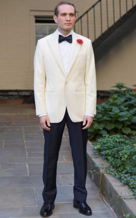Off White sale Cream Ivory Mandarin Suit For Men