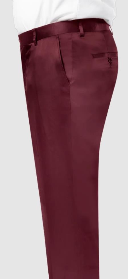 Shiny Dress Pants Wine - Sharkskin Pant For Men - Sateen Pants main image 0