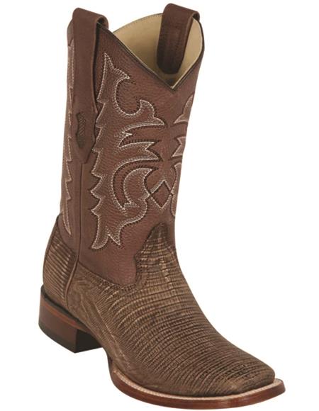 Sanded Brown Lizard Cowboy Boots