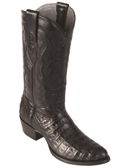 R Toe Cowboy Boots - Round Toe Cowboy Boots - Los Altos Mens Caiman Belly Western Boots Round Toe 65