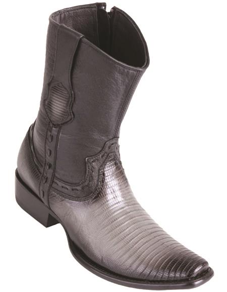 Mens Lizard Teju Boots Faded Grey - H79B Dubai Toe