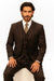 Classic Vested 3 Pieces 2 Button Dark Brown Stripe ~ Pinstripe Men's Suit