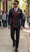 Mens Black And Red Double Breasted Tuxedo