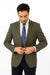 Men’s Classic Olive 2 Button Blazer Suit Jacket
