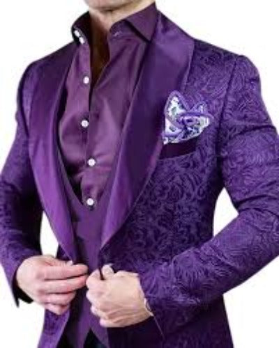 Mens Paisley Blazer - Floral Sport Coat - Royal Blue - Indigo Sport Jacket mensusain