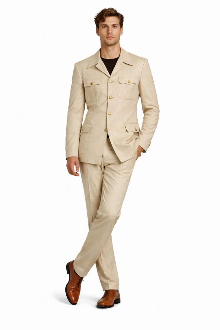 Rossiman Imperial Cream Safari 2-Piece Command Suit