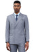 Men's Designer Stacy Adams Classic Double Breasted Suit in Grey