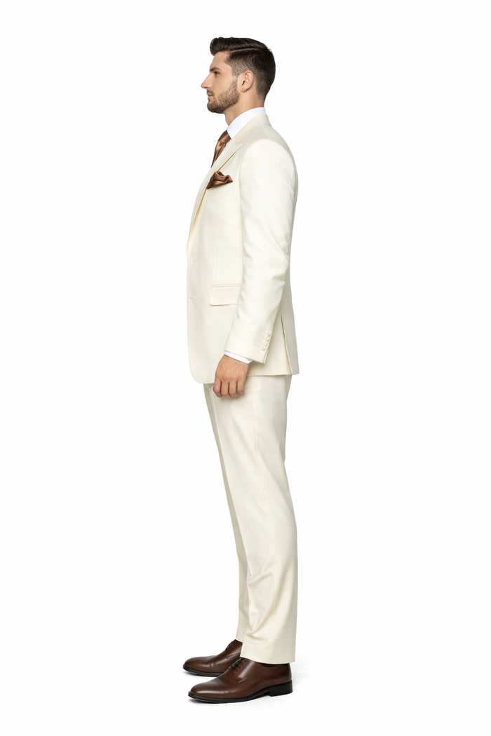 Rossiman Capri Ivory 3-Piece Wedding Suit
