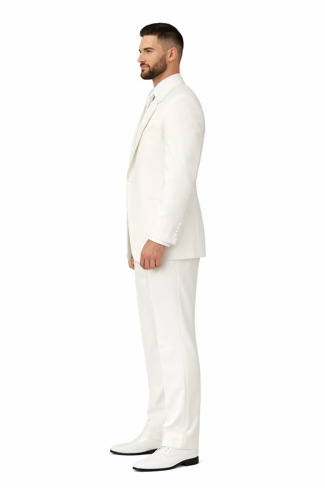 Ivory/Off White/Cream 2 button Style jacket non-vented Fashion Tuxedo For Men