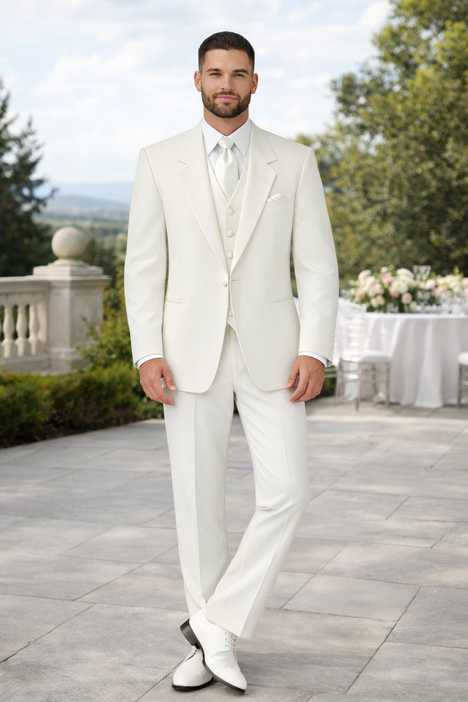 Ivory/Off White/Cream 2 button Style jacket non-vented Fashion Tuxedo For Men