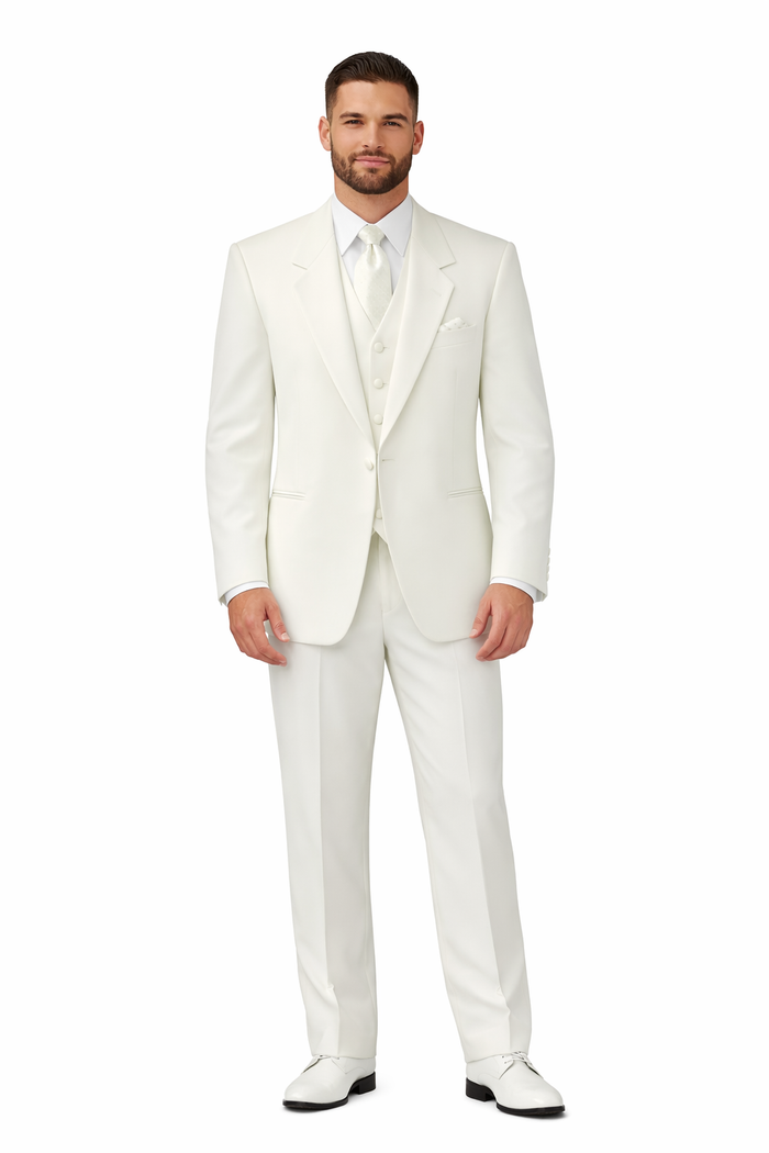 Ivory/Off White/Cream 2 button Style jacket non-vented Fashion Tuxedo For Men