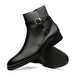 Zelli Jodphur Black Italian Calfskin Double Buckle Strap Boot