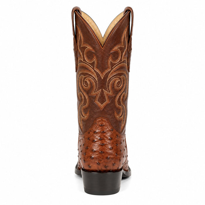 Los Altos Men's Kango Tabac Genuine Ostrich Round Toe Boots