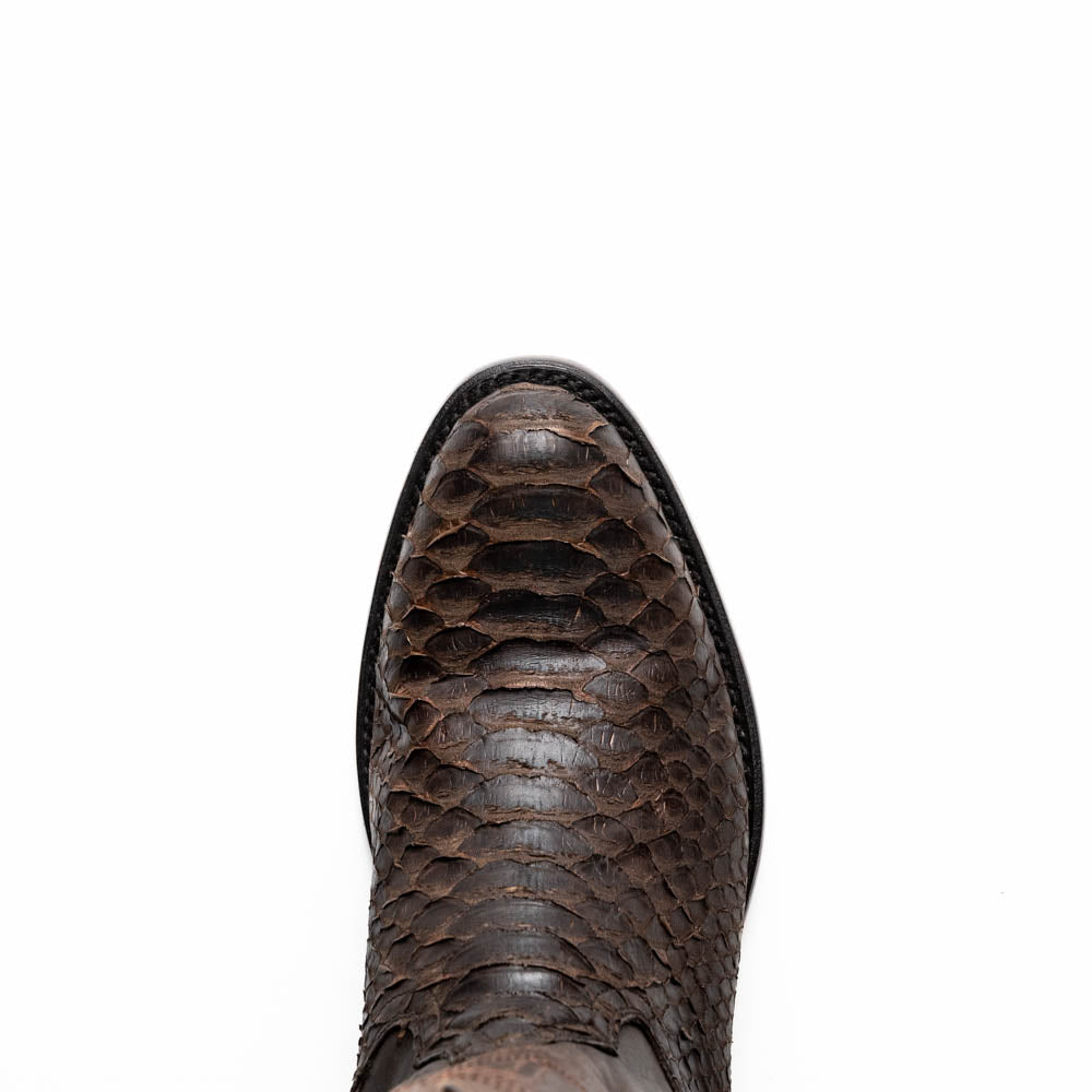 Marco Di Milano Kansas Brown Python Round Toe Cowboy Boots