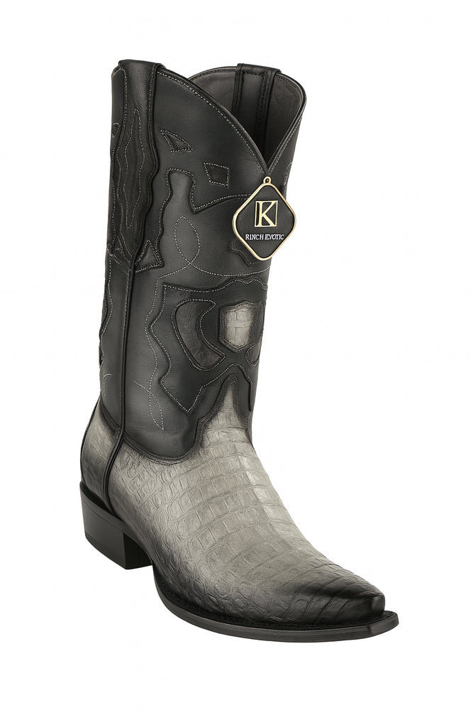 King Exotic Men's Caiman Belly Snip Toe Boots