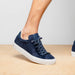 Zelli Kobe Luxury Sneaker in Navy Crocodile-Embossed Suede