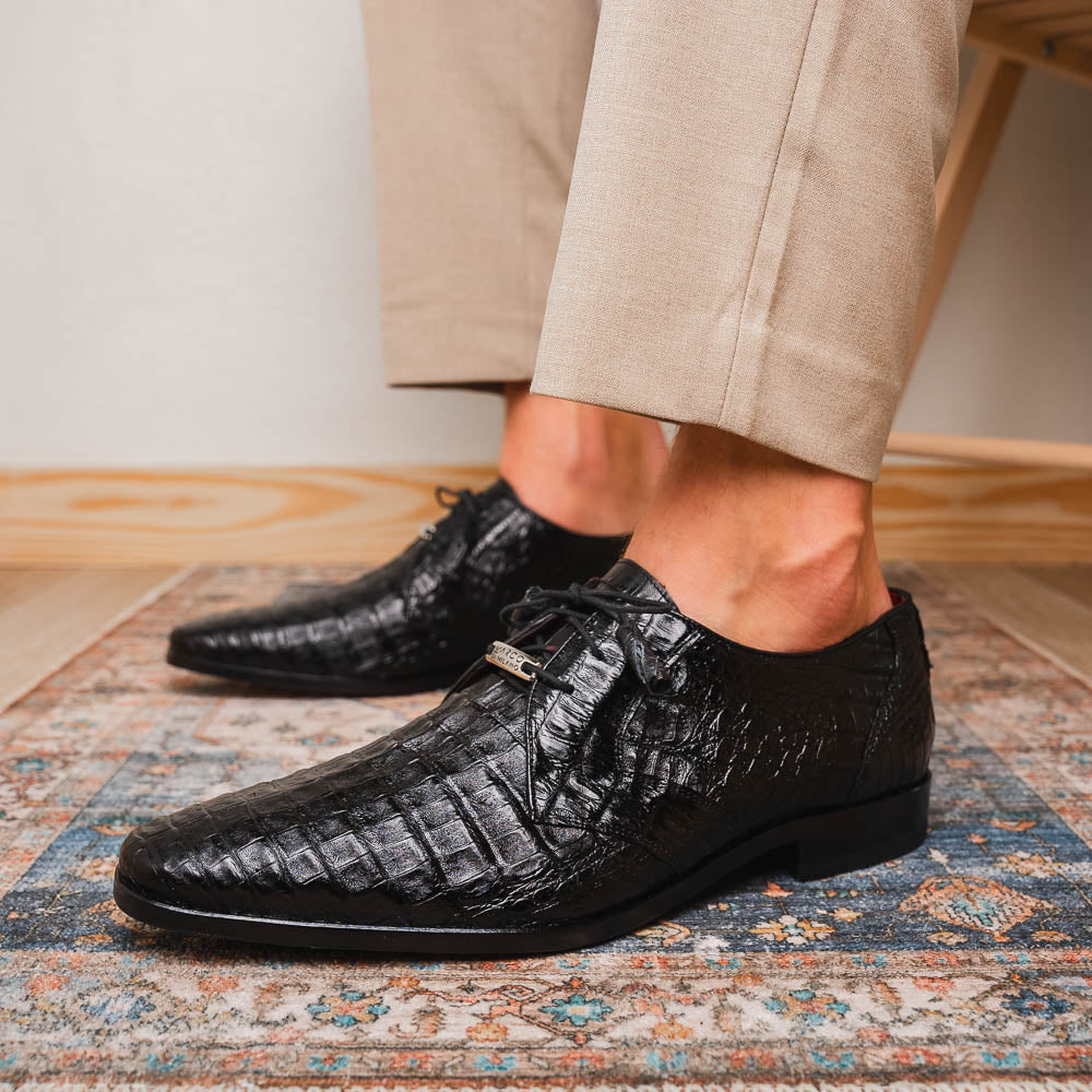Marco Di Milano Lacio Black Leather Oxford Dress Shoe