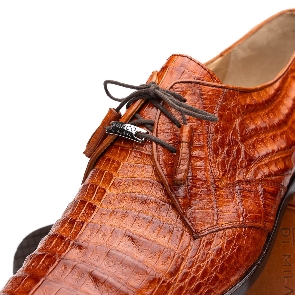 Marco Di Milano Lacio Caiman Crocodile Derby Brandy