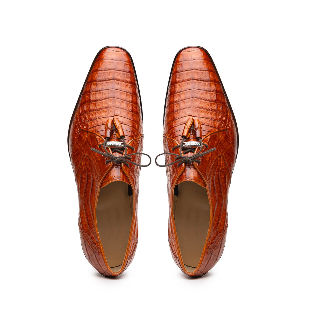 Marco Di Milano Lacio Caiman Crocodile Derby Brandy