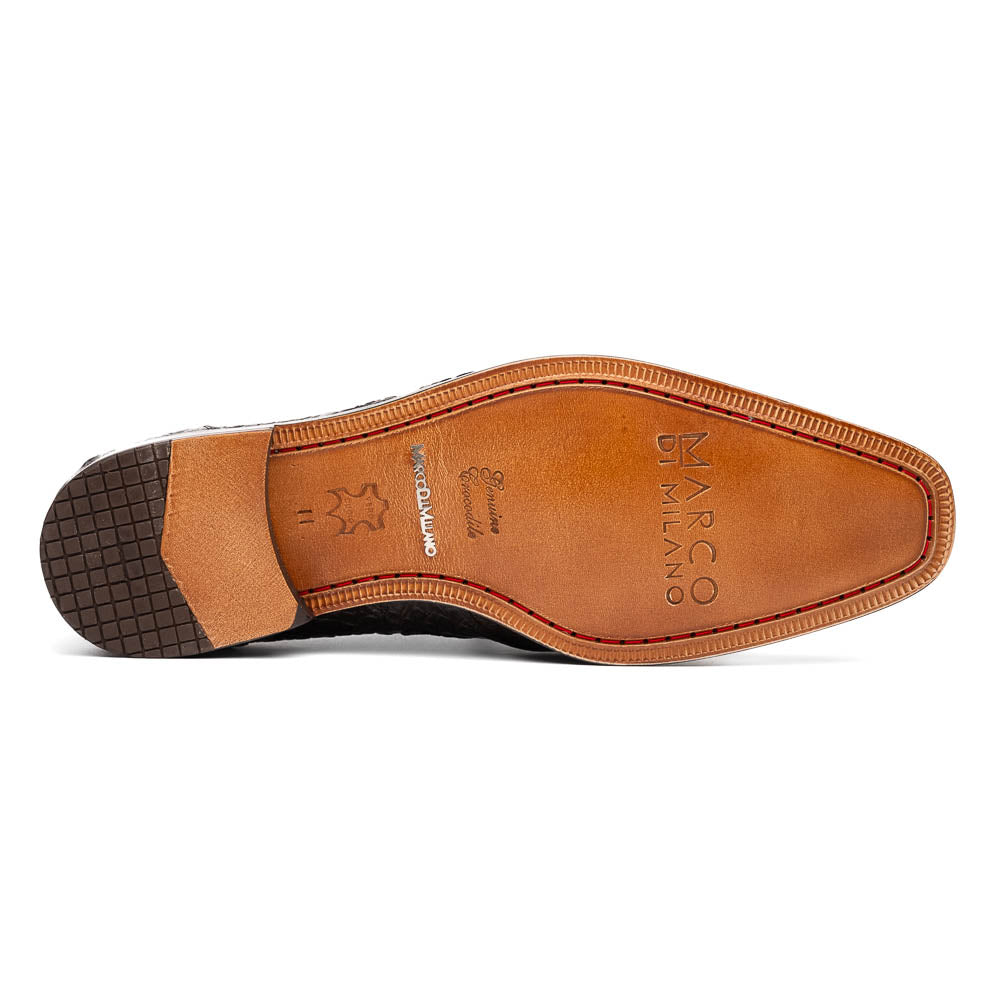 Marco Di Milano Lacio Caiman Crocodile Derby Brandy