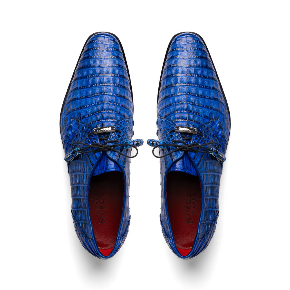 Marco Di Milano Lacio Caiman Crocodile Derby Blue