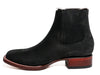 Los Altos Men's Boot Wide Square Toe Nobuck Black Leather Sole - Nobuck Black