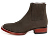 Los Altos Men's Boot Wide Square Toe Nobuck Dark Tabacco (Black) - Nobuck Black