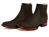 Los Altos Men's Boot Wide Square Toe Nobuck Dark Tabacco (Black) - Nobuck Black