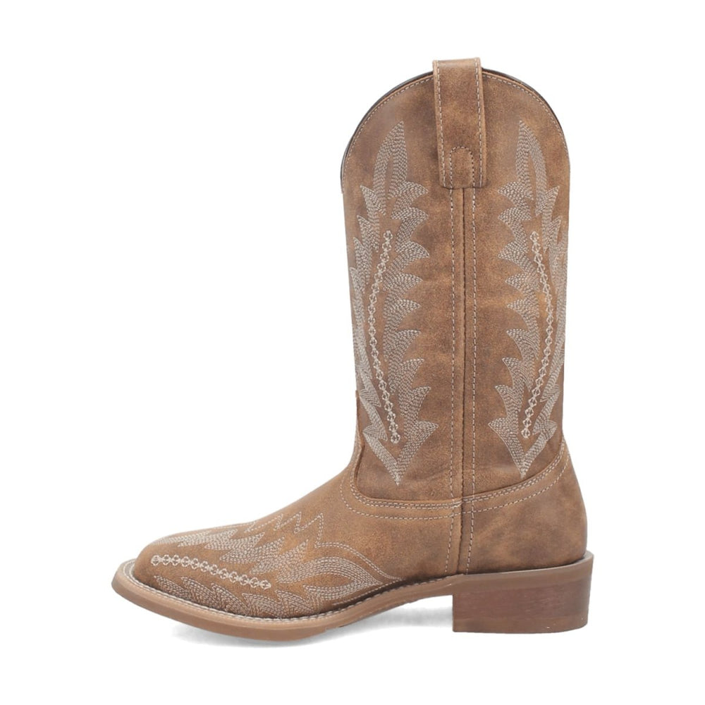 Laredo Women's Cheyenne Broad Square Toe Leather Boots - Tan 5717