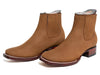 Los Altos Men's Boot Wide Square Toe Nobuck Chedron Leather Sole - Nobuck Chedron