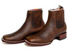 Los Altos Men's Boot Wide Square Toe Rage Walnut Leather Sole - Rage Walnut
